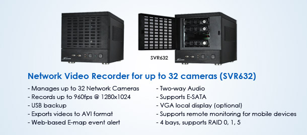 32-channel Network video recorder for surveillance (SVR632)