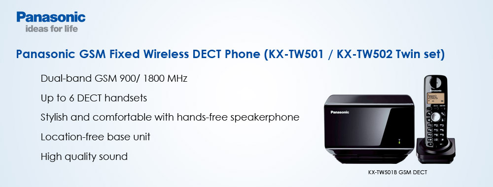 Panasonic New GSM DECT Phone. Available at Jia Ying Trading (Singapore).